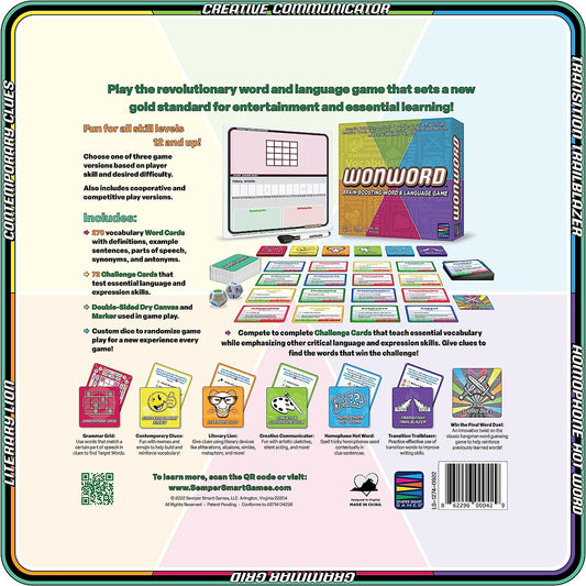 Wonword Brain-Boosting Word Game. Essential Vocabulary, Critical Language and Creative Expression Made Fun for 12 and Up!