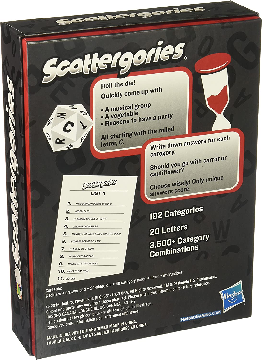 Scattergories Board Game