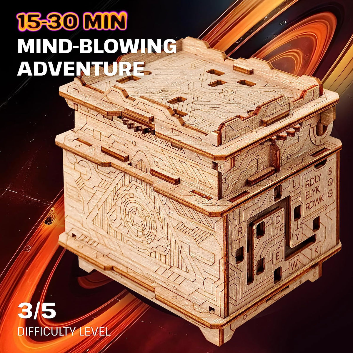 Orbital Box - Creative Gift Box for Money, Vouchers, Gift Cards - Bridesmaid Proposal Gift Box for Jewellery - 3D Puzzles for Adults for Presents with Lids - Unique Puzzle Gift Box