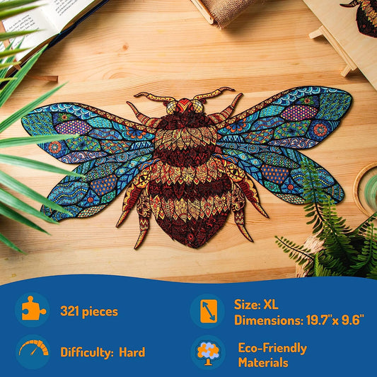 Jigsaw Puzzles for Adults XL 321 Piece (19.7"x9.7") – Bumblebee Wooden Jigsaw Puzzle for Adults by
