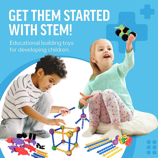 Building Toys for Kids Ages 4-8 - STEM Toys Kit w/176 Durable Pieces, Building Blocks, Educational Toys for Kids 5-7, Stem Toys for 5 Year Old, Building Toys for Kids Ages 3-5