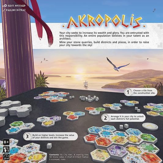 Akropolis | Strategy Game for Teens and Adults | Ages 8+ | 2 to 4 Players | 30 Minutes