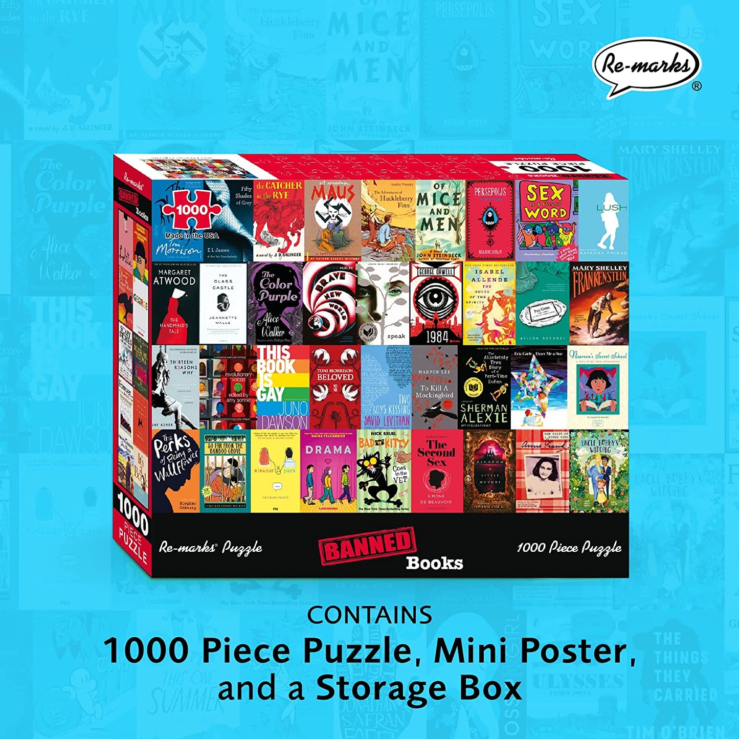 Banned Books Collage Puzzle, 1,000-Piece Jigsaw Puzzle for All Ages