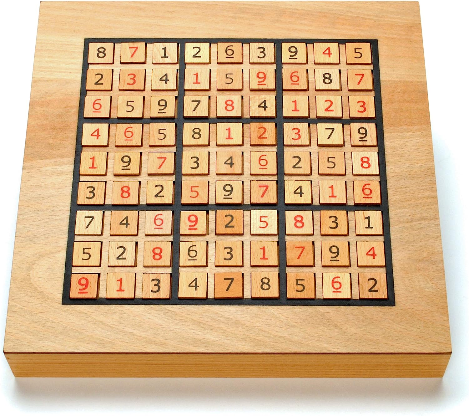Wooden Sudoku Puzzle Board Game with Number & Thinking Tiles - 11 in