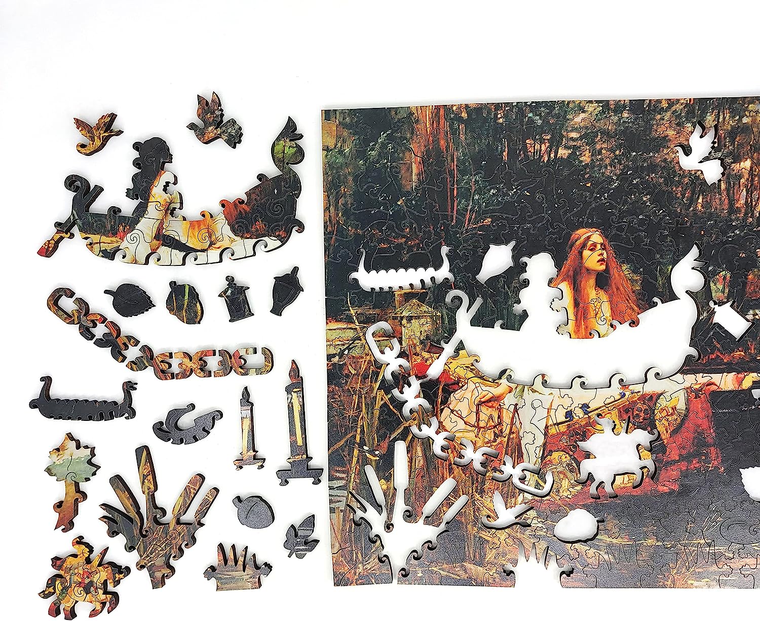 Wooden Jigsaw Puzzle for Adults - Uniquely Shaped Pieces - Made in The USA by - 270 Pieces - The Lady of Shalott