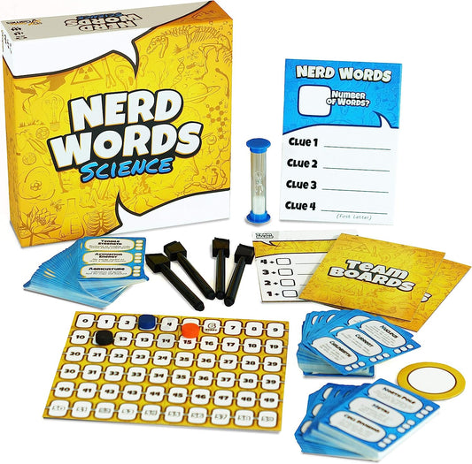 Bundle for GameSchooling - Includes Nerd Words Science!, Ecosystem, Math Rush - Fun Family Games for Kids - Science Word Game - Biology Board Game - Math Game for Addition and Subtraction