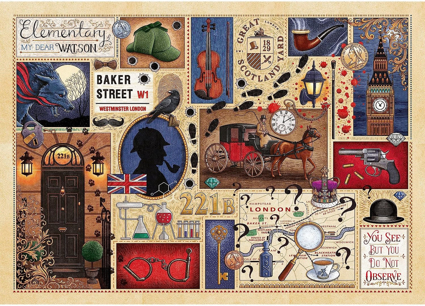 Sherlock Holmes - Book Club 1000 Piece Jigsaw Puzzle | Sustainable Puzzle for Adults | Premium 100% Recycled Board | Great Gift for Adults |