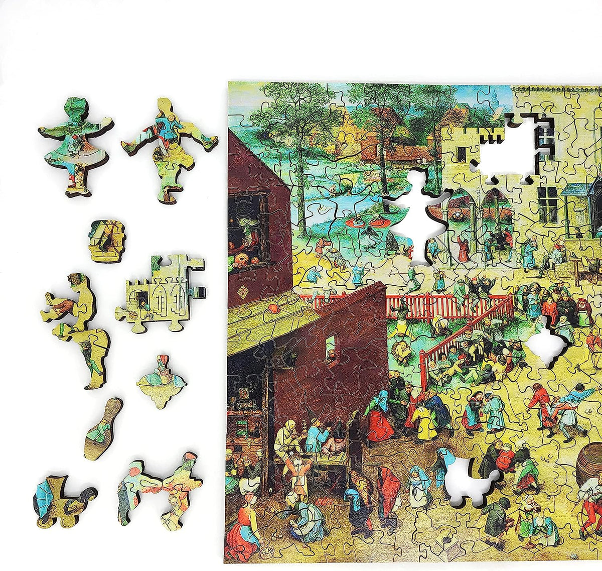 Wooden Jigsaw Puzzle for Adults - Uniquely Shaped Pieces - Made in USA by - 300 Pieces - Games