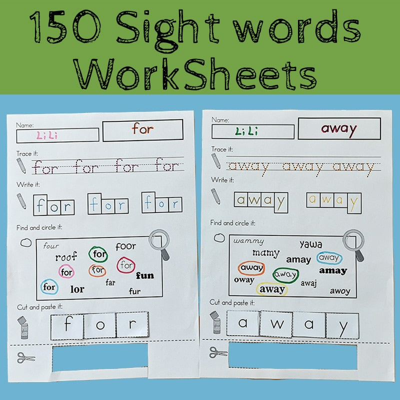 150 Sight Words DIY Wooksheet